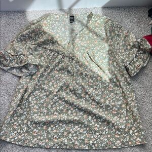 Floral Green Blouse